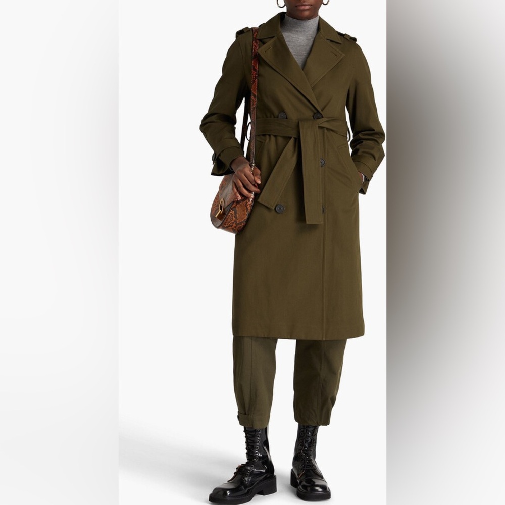 Claudie Pierlot Double-Breasted cotton twill Trench Coat